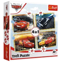Puzzle 2D Trefl 4 in 1 Ready, steady, go (Cars 3) 4+/ Numărul de piese: 207 photo 4