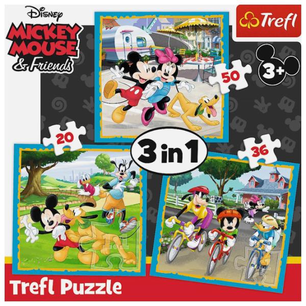 Пазл 2D Trefl 3 in 1 Mickey Mouse 3+/ Количество деталей: 106 photo 2