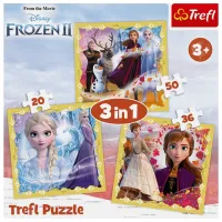 Puzzle 2D Trefl 3 in 1 Anna and Elsa (Frozen 2) 3+/ Numărul de piese: 106 photo 2