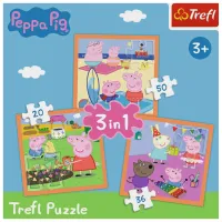 Puzzle 2D Trefl 3 in 1 Peppa Pig 3+/ Numărul de piese: 106 photo 2