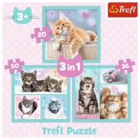 Puzzle 2D Trefl 3 in 1 Sweet animals 3+/ Numărul de piese: 106 photo 2