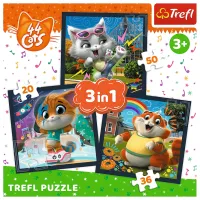 Puzzle 2D Trefl 3 in 1 Meet lovely cats 3+/ Numărul de piese: 106 photo 2