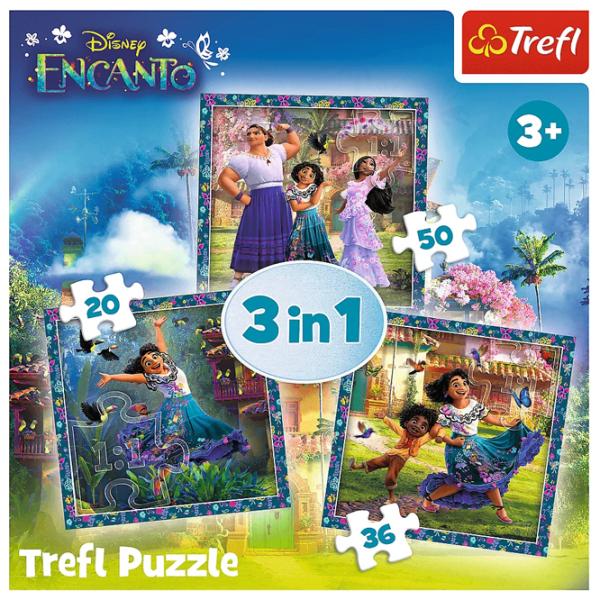 Puzzle 2D Trefl 3 in 1 Disney Encanto 3+/ Numărul de piese: 106 photo 2