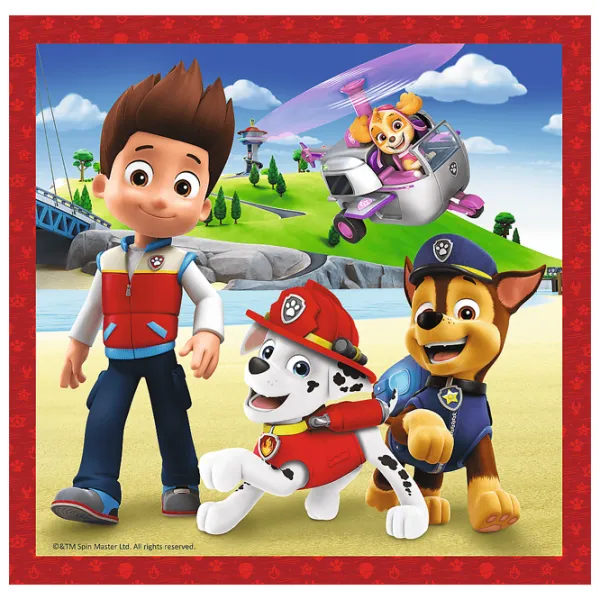 Пазл 2D Trefl 3 in 1 Paw Patrol Happy Dogs 3+/ Количество деталей: 106 photo 4