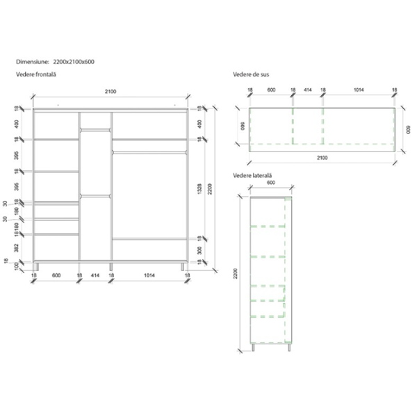 Шкаф cupe Mobildor-Lux ARON 2100 desen 2226 210 x 60см x 220 / LPAL / Венге photo 3 Шкаф cupe Mobildor-Lux ARON 2100 desen 2226 210 x 60см x 220 / LPAL / Венге photo 3