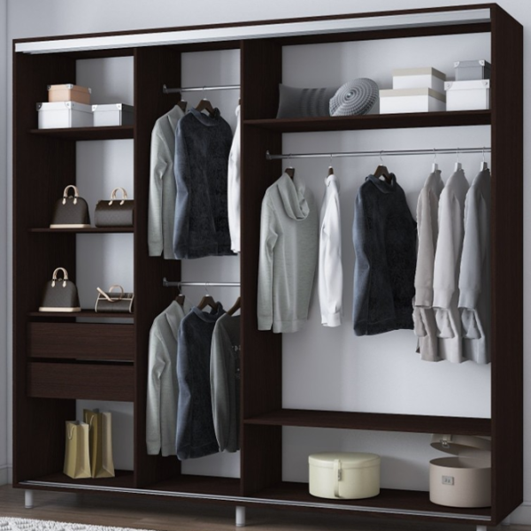 Dulap cupe Mobildor-Lux ARON 2300 desen 2226 230 x 60 x 220 / LPAL / Wenghe photo 2