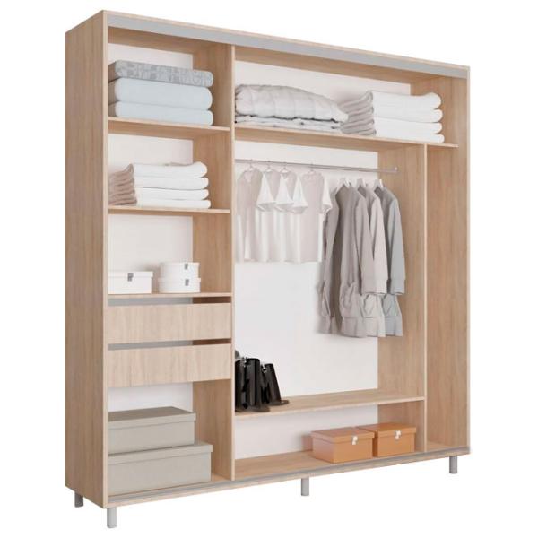 Dulap pentru haine Glisant Mobildor-Lux Aron 2300 K3 3025 230 x 60 x 220 / PAL / Stejar Sonoma photo 2