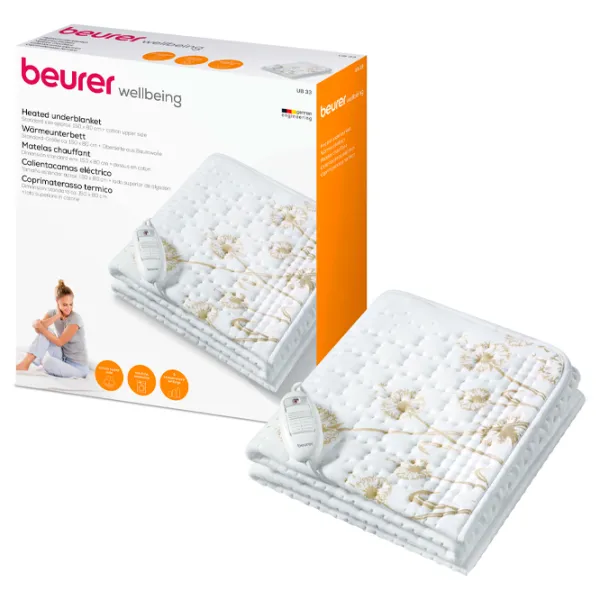 Pătură electrică Beurer UB33 60 W/ Cotton/ White photo 2