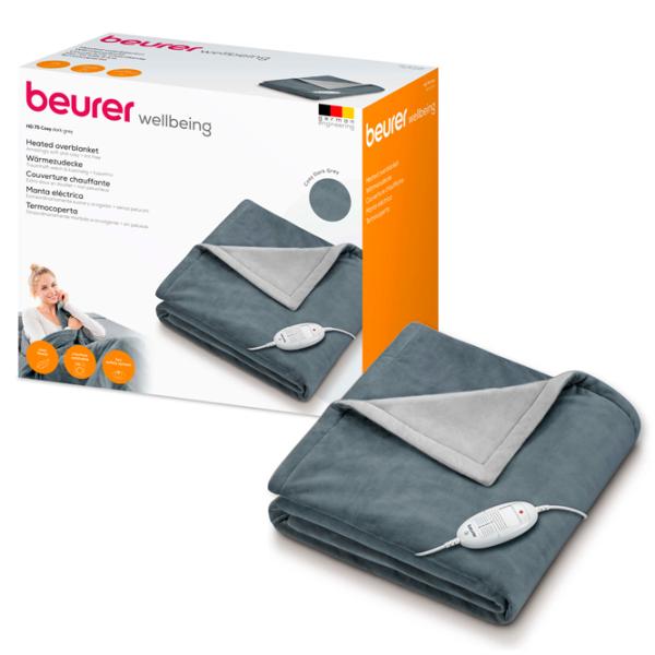 Pătură electrică Beurer HD75 Cosy 100 W/ Flis/ Dark Gray photo 2