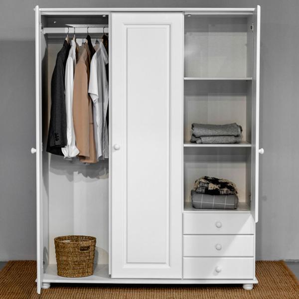 Шкаф Классический Mobicasa Dumbo 3 141 x 52см x 183 / Дерево / Белый photo 4 Шкаф Классический Mobicasa Dumbo 3 141 x 52см x 183 / Дерево / Белый photo 4