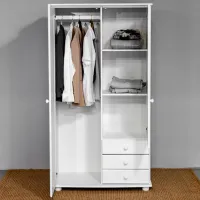 Dulap Clasic Mobicasa Dumbo 2 99 x 52 x 183 / Lemn / Alb photo 3