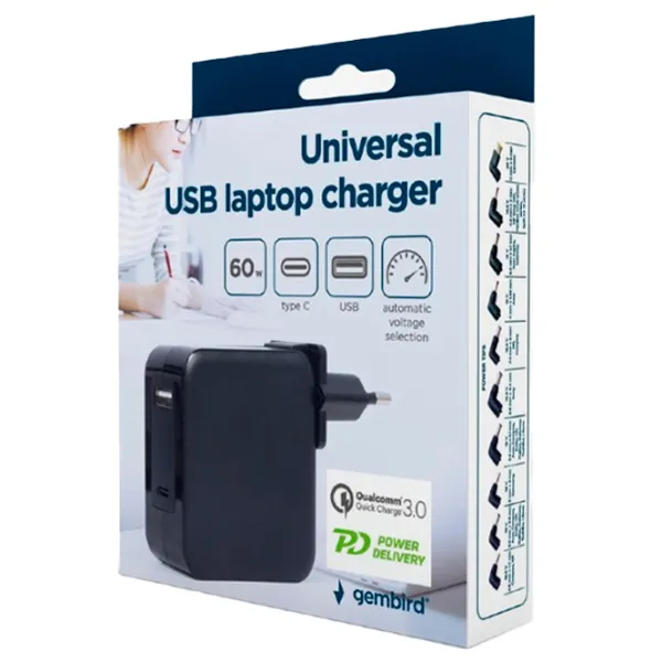 Încărcător pentru laptop Gembird NPA-PD60-01 4.5 A/ Black photo 5 Încărcător pentru laptop Gembird NPA-PD60-01 4.5 A/ Black photo 5