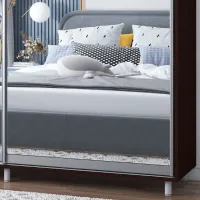 Dulap pentru haine Glisant Mobildor-Lux Aron 2100 2226 210 x 60 x 220 / PAL / Wenge magie photo 3