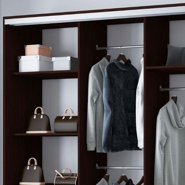 Dulap pentru haine Glisant Mobildor-Lux Aron 2100 2226 210 x 60 x 220 / PAL / Wenge magie photo 4