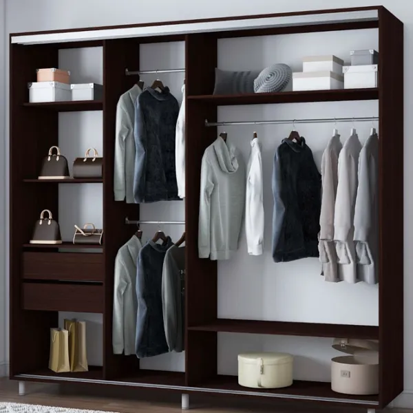 Dulap pentru haine Glisant Mobildor-Lux Aron 2200 2226 220 x 60 x 220 / PAL / Wenge magie photo 2