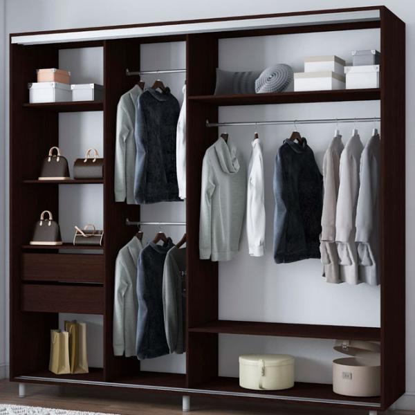 Dulap pentru haine Glisant Mobildor-Lux Aron 2200 2226 220 x 60 x 220 / PAL / Wenge magie photo 2