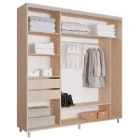 Dulap pentru haine Glisant Mobildor-Lux ARON S 2000 K3 3025 200 x 60 x 220 / PAL / Stejar Sonoma photo 2