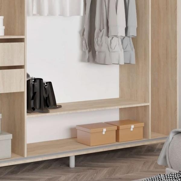 Dulap pentru haine Glisant Mobildor-Lux ARON S 2000 K3 3025 200 x 60 x 220 / PAL / Stejar Sonoma photo 6 Dulap pentru haine Glisant Mobildor-Lux ARON S 2000 K3 3025 200 x 60 x 220 / PAL / Stejar Sonoma photo 6