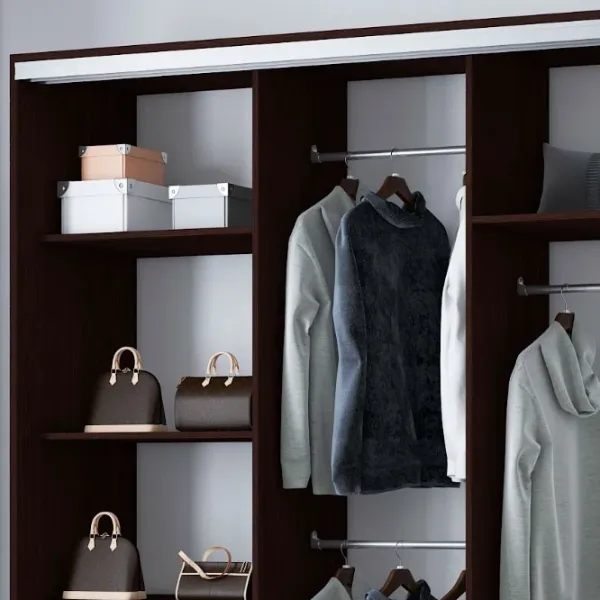 Dulap pentru haine Glisant Mobildor-Lux Aron 2000 2226 200 x 60 x 220 / PAL / Wenge magie photo 6