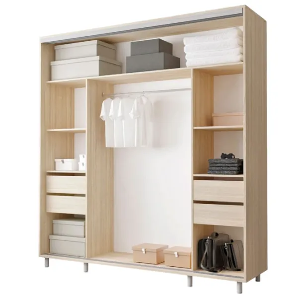Dulap pentru haine Glisant Mobildor-Lux Aron S 2000 3025 200 x 60 x 220 / PAL / Stejar Sonoma photo 2