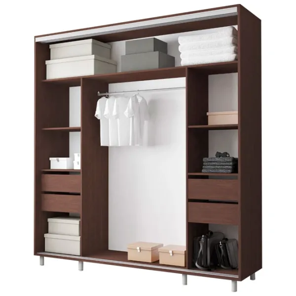 Dulap pentru haine Glisant Mobildor-Lux Aron S 1900 2226 190 x 60 x 220 / PAL / Wenghe photo 2