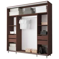 Dulap pentru haine Glisant Mobildor-Lux Aron S 1900 2226 190 x 60 x 220 / PAL / Wenghe photo 2