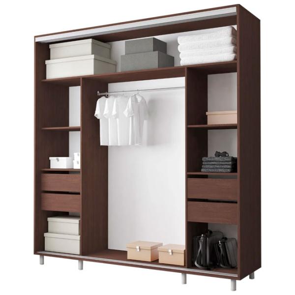 Dulap pentru haine Glisant Mobildor-Lux Aron S 2000 2226 200 x 60 x 220 / PAL / Wenghe photo 2