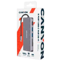 Adapter Canyon DS-11 9-in-1 USB Type-C/ Gray photo 2
