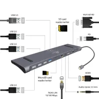 Адаптер Cablexpert A-CM-COMBO11-01 USB Type-C/ Серый photo 3
