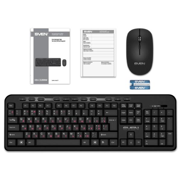 Tastatura & Mouse Sven KB-C3200W Fără fir/ Black photo 5