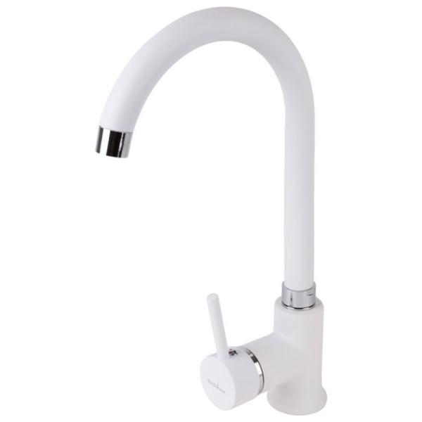 Baterie pentru bucătărie SanDonna F7073 mono comandă/ pivotantă/ Alamă/ White photo 3 Baterie pentru bucătărie SanDonna F7073 mono comandă/ pivotantă/ Alamă/ White photo 3