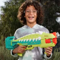 Pistol automat de jucărie Hasbro Nerf Dinosquad Armorstrike F5855 8+/ Săgeți/ Green photo 4