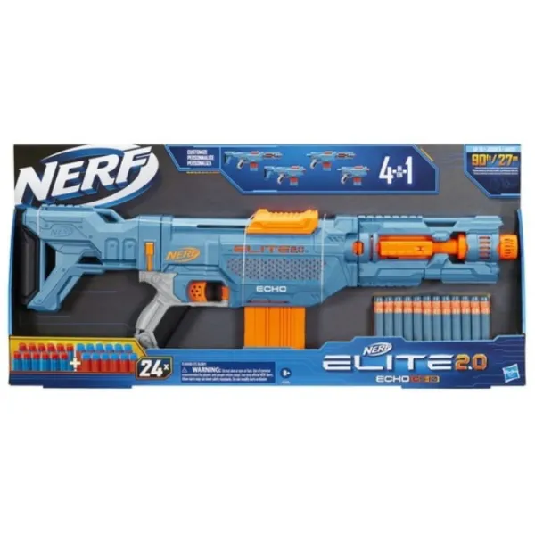 Pistol automat de jucărie Hasbro Nerf Elite 2.0 Echo CS 10 E9533 8+/ Săgeți/ Blue photo 2