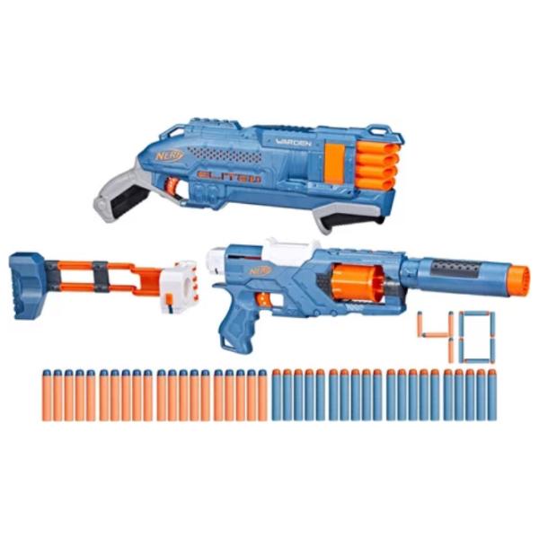 Pistol automat de jucărie Hasbro Nerf Elite 2.0 Double Defense F5033 8+/ Săgeți/ Blue photo 3 Pistol automat de jucărie Hasbro Nerf Elite 2.0 Double Defense F5033 8+/ Săgeți/ Blue photo 3