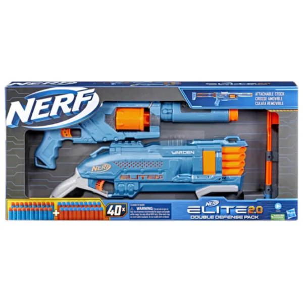 Pistol automat de jucărie Hasbro Nerf Elite 2.0 Double Defense F5033 8+/ Săgeți/ Blue photo 4 Pistol automat de jucărie Hasbro Nerf Elite 2.0 Double Defense F5033 8+/ Săgeți/ Blue photo 4