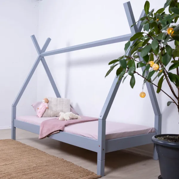 Детская кровать Mobicasa Daisy 90 x 200 см/ Дерево/ Серый photo 3 Детская кровать Mobicasa Daisy 90 x 200 см/ Дерево/ Серый photo 3
