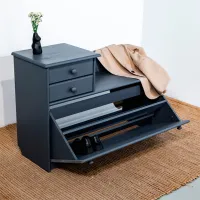 Dulap pentru încălțăminte Mobicasa BOOTS 1 72 x 102 x 38/ Lemn/ Grafit antic photo 3