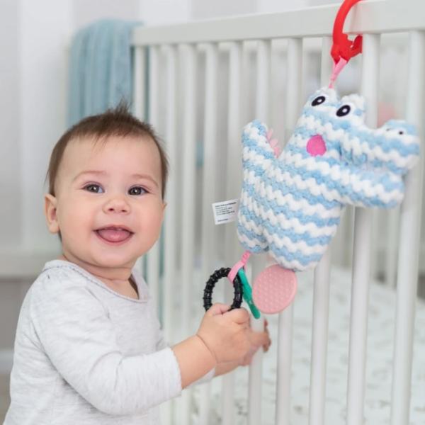 Jucărie pentru pătuțuri și cărucioare BaliBazoo Knit Crocodile 80428 0+/ Blue photo 8