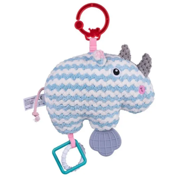 Jucărie pentru pătuțuri și cărucioare BaliBazoo Knit Rhinoceros 80427 0+/ Blue photo 2 Jucărie pentru pătuțuri și cărucioare BaliBazoo Knit Rhinoceros 80427 0+/ Blue photo 2