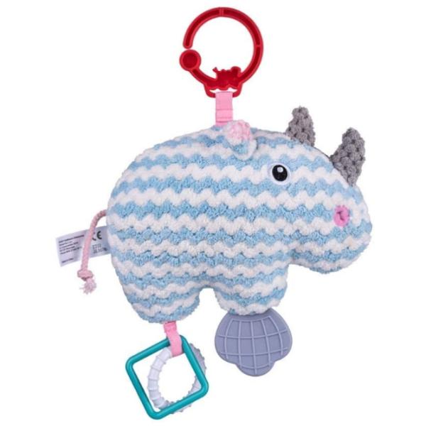 Jucărie pentru pătuțuri și cărucioare BaliBazoo Knit Rhinoceros 80427 0+/ Blue photo 2 Jucărie pentru pătuțuri și cărucioare BaliBazoo Knit Rhinoceros 80427 0+/ Blue photo 2
