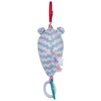 Jucărie pentru pătuțuri și cărucioare BaliBazoo Knit Rhinoceros 80427 0+/ Blue photo 3