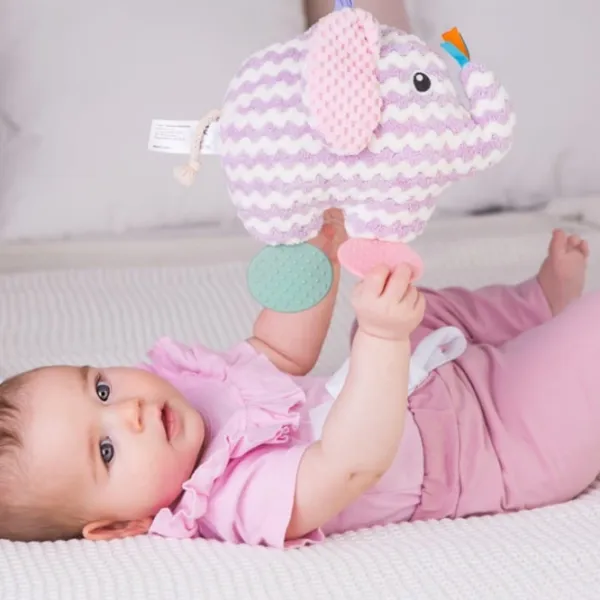 Jucărie pentru pătuțuri și cărucioare BaliBazoo Knit Elephant 80425 0+/ Purple photo 5 Jucărie pentru pătuțuri și cărucioare BaliBazoo Knit Elephant 80425 0+/ Purple photo 5