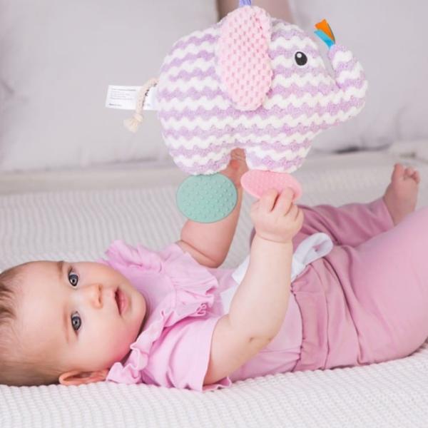 Jucărie pentru pătuțuri și cărucioare BaliBazoo Knit Elephant 80425 0+/ Purple photo 5 Jucărie pentru pătuțuri și cărucioare BaliBazoo Knit Elephant 80425 0+/ Purple photo 5