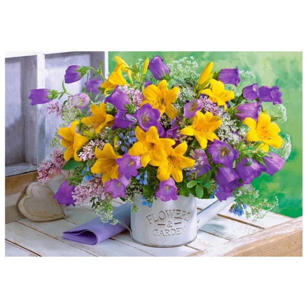 Puzzle 2D Castorland Bouquet Of Lilies And Bellflowers 9+/ Numărul de piese: 1000 photo 2