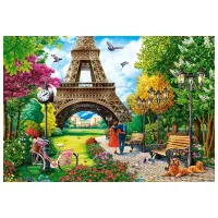 Puzzle 2D Castorland Spring in Paris 9+/ Numărul de piese: 1000 photo 2