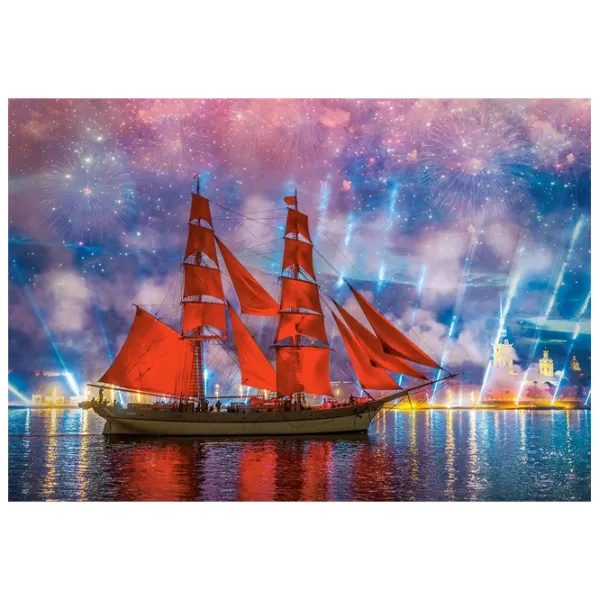 Puzzle 2D Castorland Red Frigate 9+/ Numărul de piese: 1000 photo 2