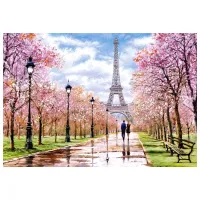 Puzzle 2D Castorland Romantic Walk In Paris 9+/ Numărul de piese: 1000 photo 2