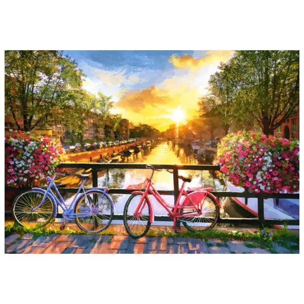 Puzzle 2D Castorland Picturesque Amsterdam With Bicycles 9+/ Numărul de piese: 1000 photo 2