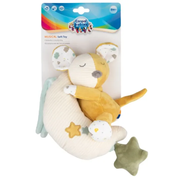Jucărie moale Canpol Babies Mouse 77/ 202 0+/ White photo 2