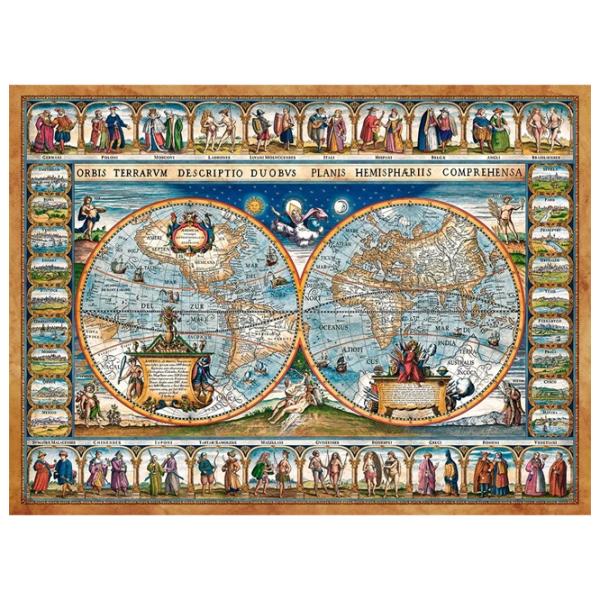 Puzzle 2D Castorland Map of the world 1639 9+/ Numărul de piese: 2000 photo 2